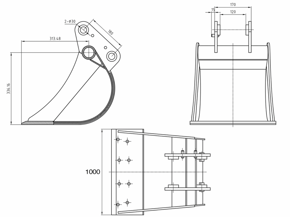 DELEKS® BHB-1000 Mini Excavator Bucket – Built for Efficiency and Durability